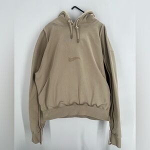 Jacquemus Embroidered Front Logo Cotton Fleece Hoodie In Beige Unisex